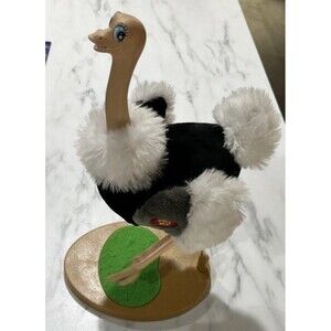 Vtg dancing Musical Ostrich Chain Animatronic Novelty Toy 16" Tall RARE works!!